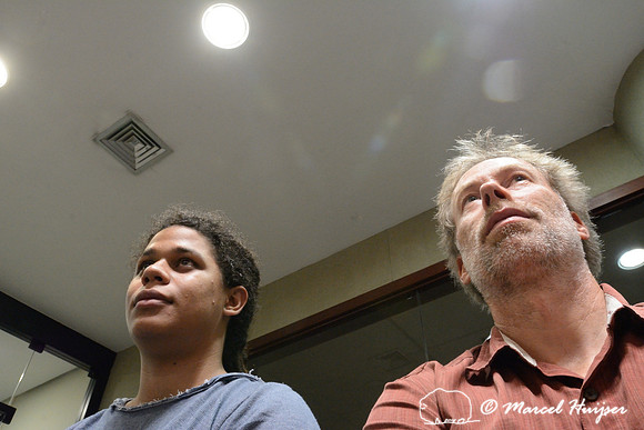 Tomas De Lima Rocha and Marcel Huijser at a public hearing about upgrading the highway through the Sooretama reserve in the Legislative Assembly of Espírito Santo (Assembleia Legislativa do Espírito S