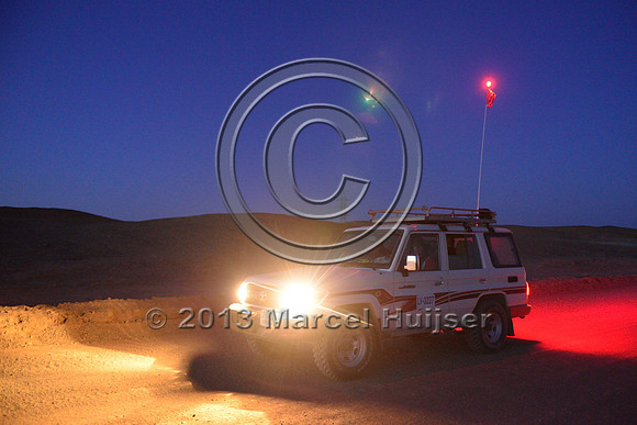 Our Toyota Landcruiser from the Oyu Tolgoi mine at night, Ömnögovi, Mongolia