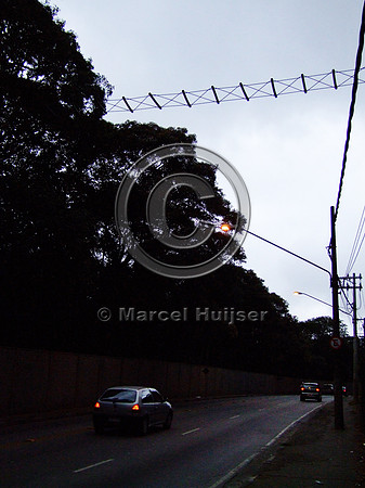 Note: image has relatively low resolution. Arboreal overpass for howler monkeys and sloths across a road bordering the zoo, Parque Zoologico de Sao Paulo, Av. Miguel Stéfano, São Paulo, Brazil