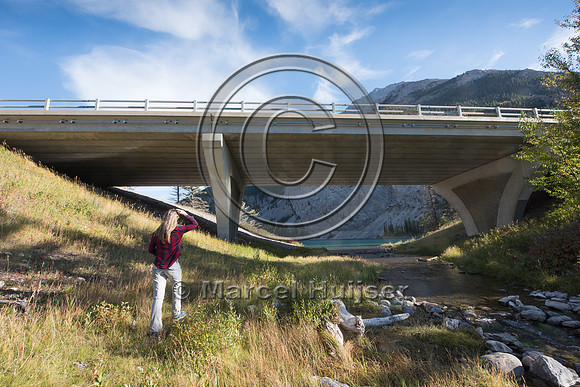 Wildlife underpass for bighorn sheep, Hwy 3, Crowsnest Pass, Alb