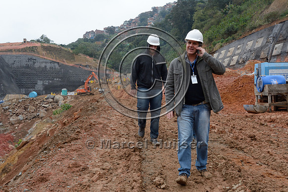 Pedro Fernando do Rego and José Ridente at construction site of the northern outer beltway (Rodoanel Norte), São Paulo, Brazil
