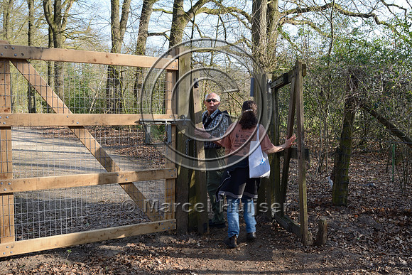 Swing gate, set at an angle so it closes through gravity, The Netherlands