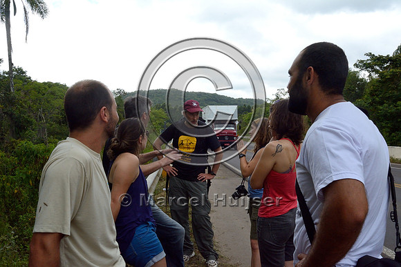 Road ecology researchers in the field. From left to right Igor Pfeifer Coelho, Júlia Beduschi, Andreas Kindel, Fernanda Zimmermann Teixeira, Paula Pinheiro, and Diogenes Borges Machado, RS-486, Reserv