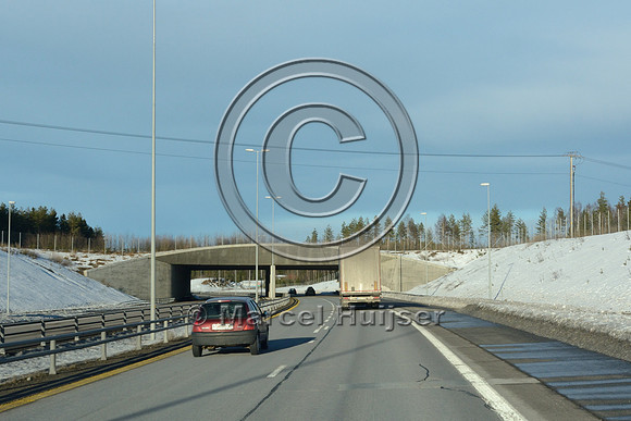 Wildlife overpass (about  54 m wide), E6 motorway, near Jessheim, Norway