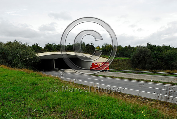 multifunctional overpass (wildlife, bicyclists, pedestrians; about 100 m wide), across A4 motorway, Parndorf, Austria
