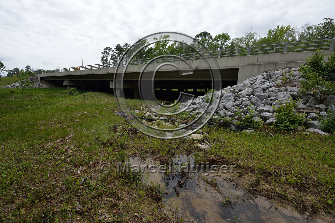 Multifunctional underpass (about 56 m wide for water and wildlife), Hwy 331/83 near Freeport, Florida, USA