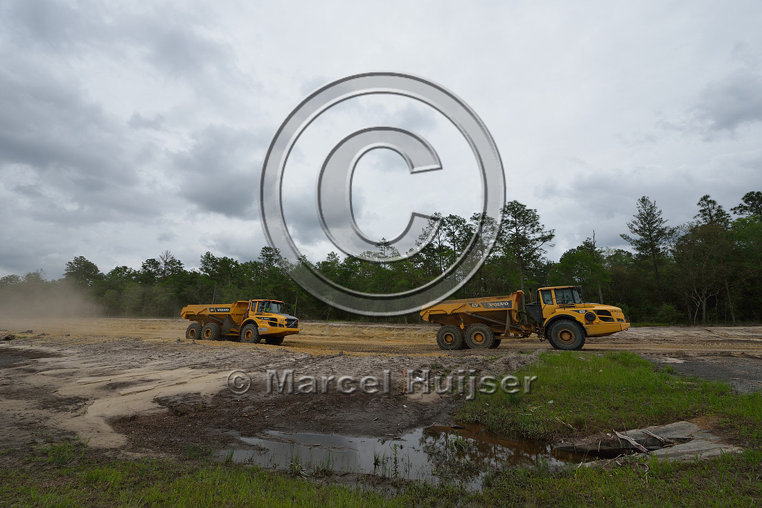 Construction for highway widening (4 lanes to 2 lanes), Hwy 331, Hwy 83 near Freeport, Florida, USA