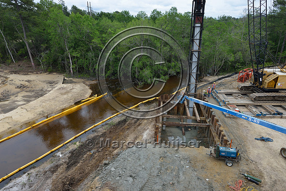 Construction of new bridge in association with highway widening (4 lanes to 2 lanes), Hwy 331, Hwy 83 near Freeport, Florida, USA