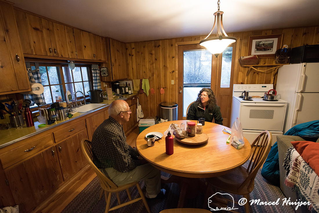 Piet Huijser and Bethanie Walder in a cabin near Yellowstone, Mo