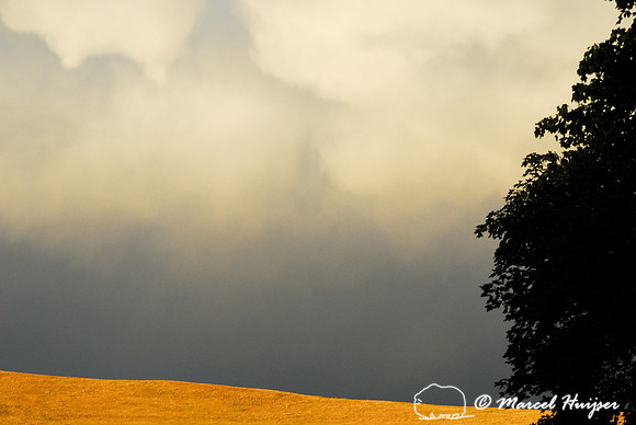 Mammatus and thunderstorm clouds and North Hills, Missoula, Montana, USA