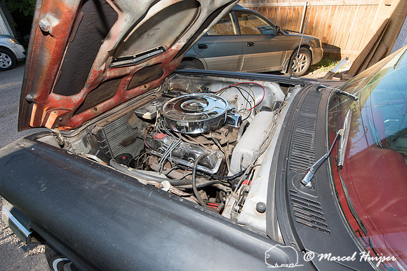 Daniel McCue in the process of restoring his 1959 Ford Thunderbi