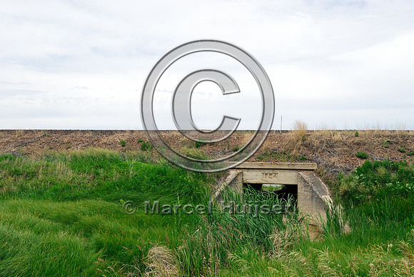 Wildlife underpass, fencing and jump-outs, near Havre, Montana, USA