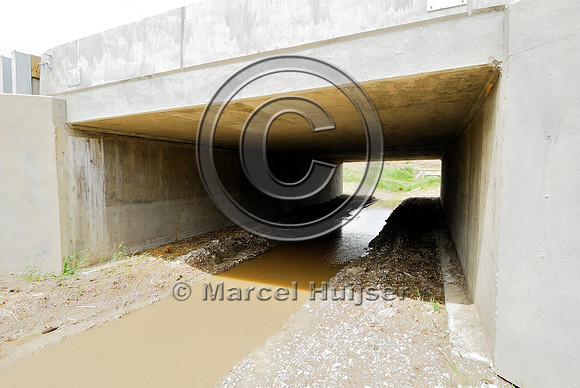 Wildlife underpass, fencing and jump-outs, near Havre, Montana, USA