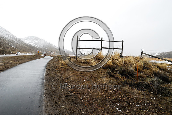Wildlife jump-out or escape ramp with road and bike and pedestrian path, WY