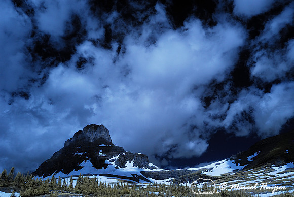 Logan Pass (in infrared), Glacier National Park, Montana, USA