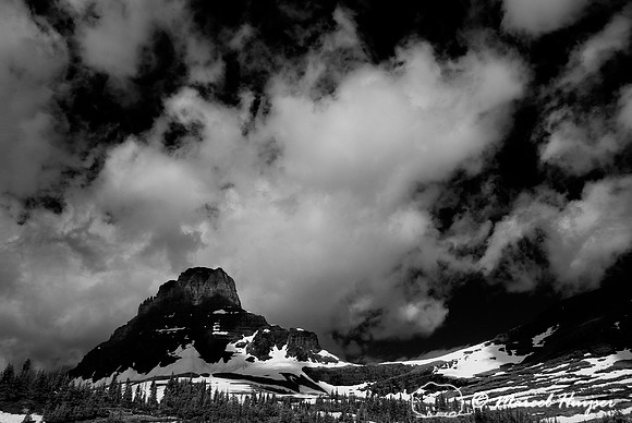 Logan Pass (in infrared), Glacier National Park, Montana, USA
