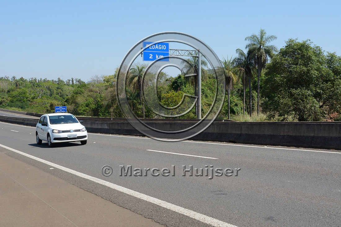 Median barrier along a highway, SP-225, west of Brotas, São Paulo, Brazil