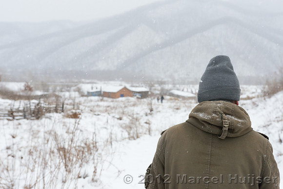 Walking back to the farm, Jilin Province, China