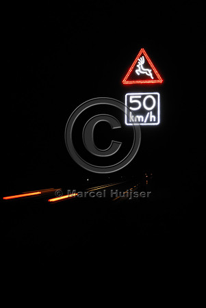 Animal detection system at night, Harderwijk, The Netherlands
