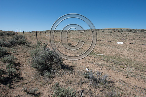 Fence markers to  reduce sage grouse strikes, Montana, USA