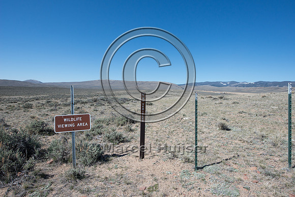 Sign, sage-grouse breeding lek ahead,  Montana, USA