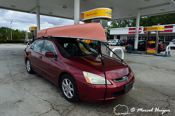 Just bought this used canoe for the manatee photo excursion, Florida, USA