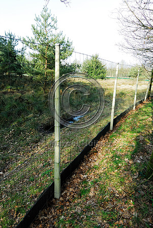 Wildlife fence at ecoduct Woeste Hoeve A50 near Apeldoorn, The Netherlands