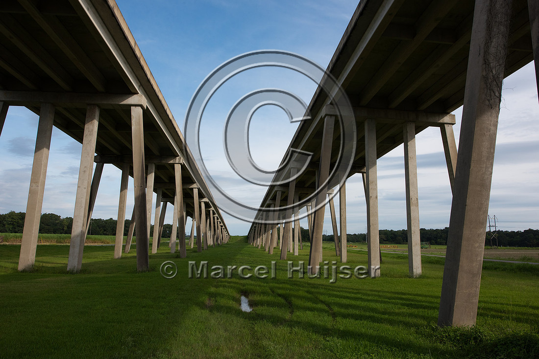 Elevated roadway, US Hwy 90, near Franklin, Louisiana, USA