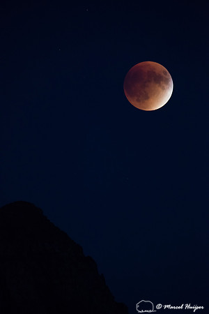 Blood moon total eclipse, September 27, Logan Pass, Glacier Nati