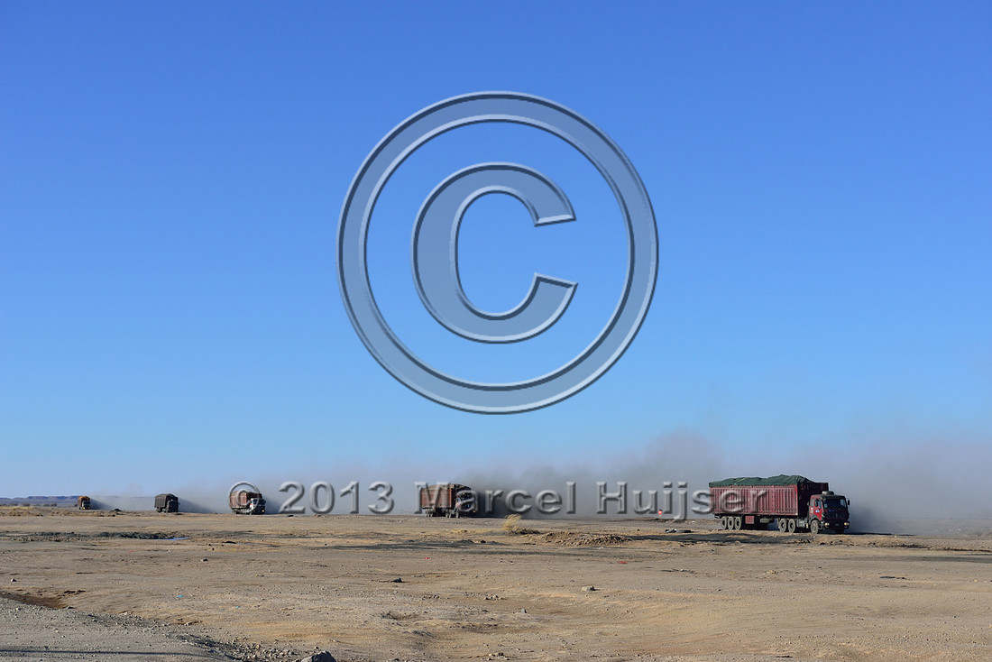 Travel: Unpaved coal haul road associated with the Tavan Tolgoi coal mine, Mongolia