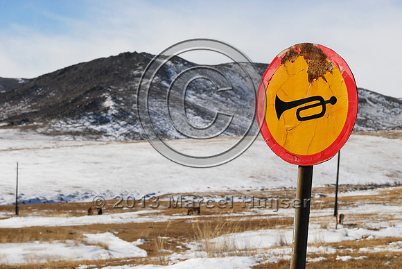 Do not beep the horn, quiet zone, Hustai Nuruu National park, Töv, Mongolia