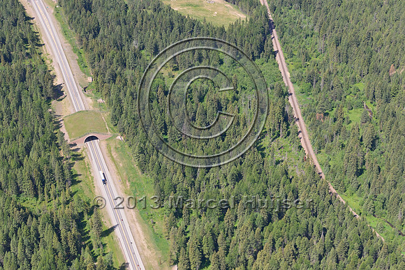 Wildlife overpass and underpass (Finley creek 2) US Hwy 93, Flathead Indian Reservation, Montana, USA