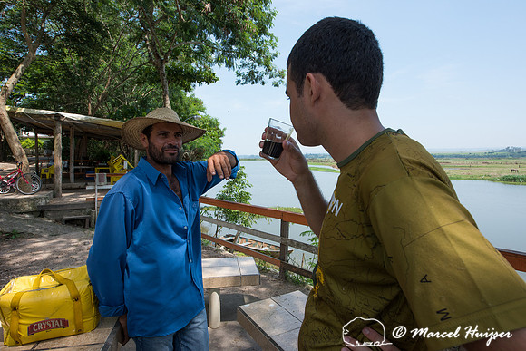 Evanildo, our birding guide, an Alex Bovo, Tanquã, Rio Piracica