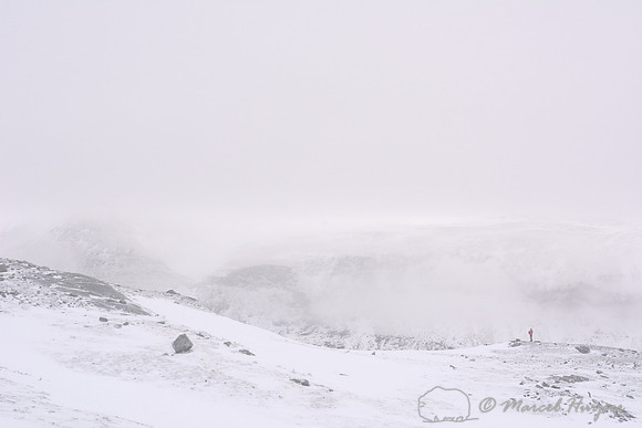 Niels Kooijman on the ridge at base camp, Dovrefjell National Park, Norway