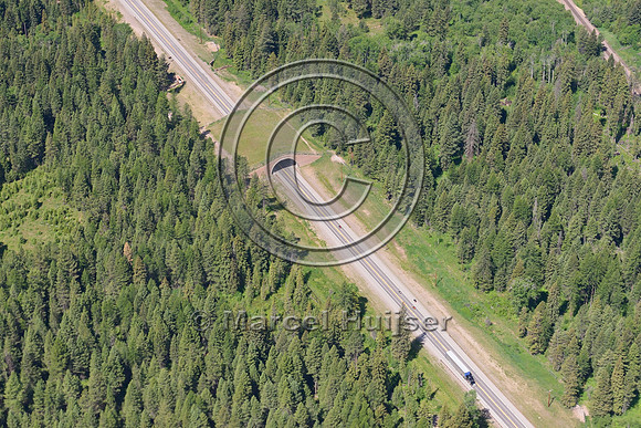 Wildlife overpass and underpass (Finley creek 2) US Hwy 93, Flathead Indian Reservation, Montana, USA