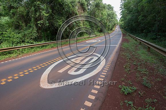 Speed reduction zone for wildlife,Argentina