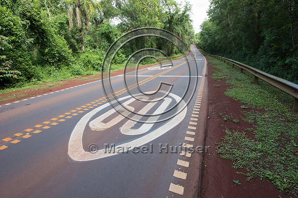 Speed reduction zone for wildlife,Argentina