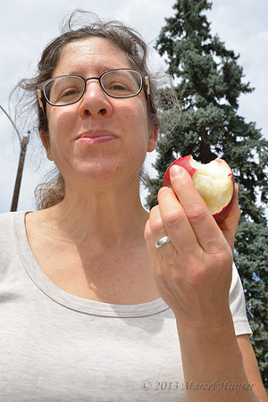 Unloading fruit, Missoula, Montana, USA.