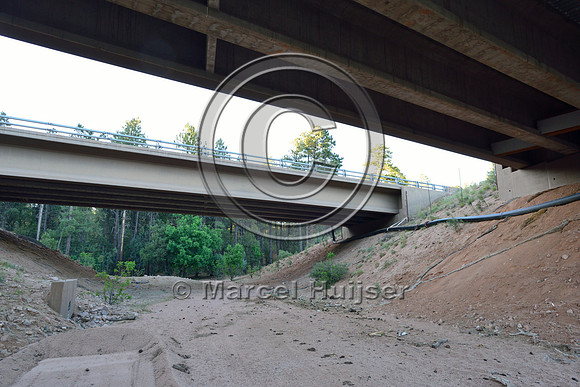 Wildlife underpass ("east underpass" at Little green Valley) for deer (Odocoileus spp.) and elk (Cervus canadensis) along SR 260, east of Payson, Arizona, USA