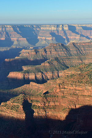 Sunrise at Bright Angel trail, North Rim, Grand Canyon National Park, Arizona, USA