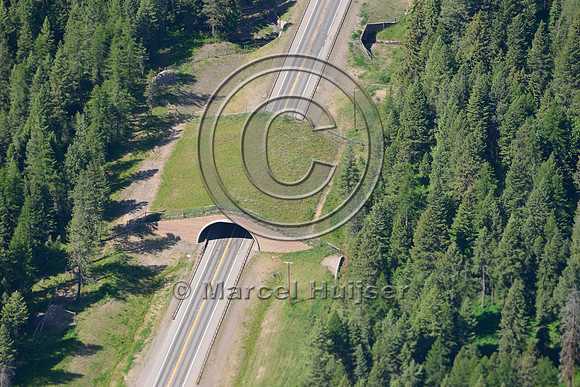 Wildlife overpass and underpass, US Hwy 93, Flathead Indian Reservation, Montana, USA