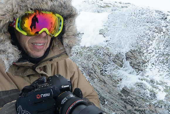 The making of the muskoxen images, Niels Kooijman in action in Dovrefjell National Park, Norway
