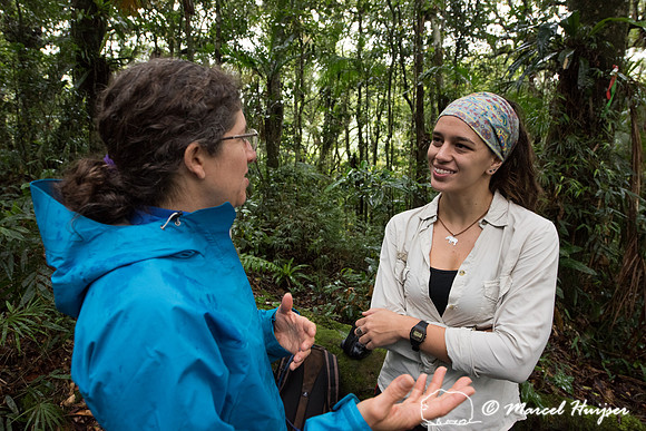 Mariana Landis (researcher) and Bethanie Walder wait for souther