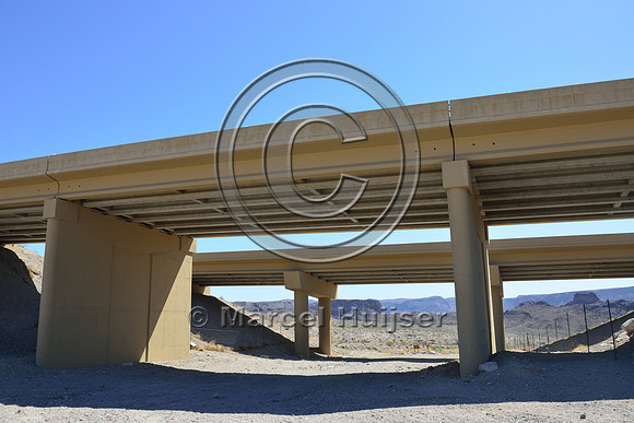 Underpass for desert bighorn sheep (Ovis canadensis nelsoni), White Rock Canyon bridge, US Hwy 93, Arizona, USA.