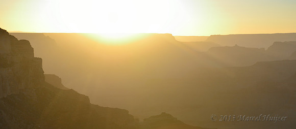Ridges at sunset, Yavapai Point, South Rim, Grand Canyon National Park, Arizona, USA