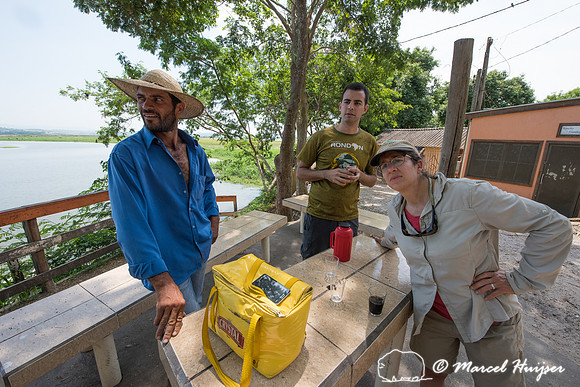 Evanildo, our birding guide, Alex Bovo and Bethanie Walder, Tanq