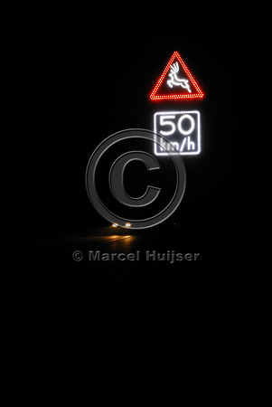 Animal detection system at night, Harderwijk, The Netherlands