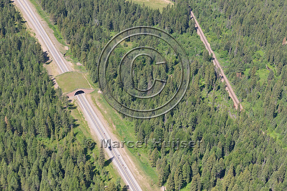 Wildlife overpass and underpass (Finley creek 2) US Hwy 93, Flathead Indian Reservation, Montana, USA