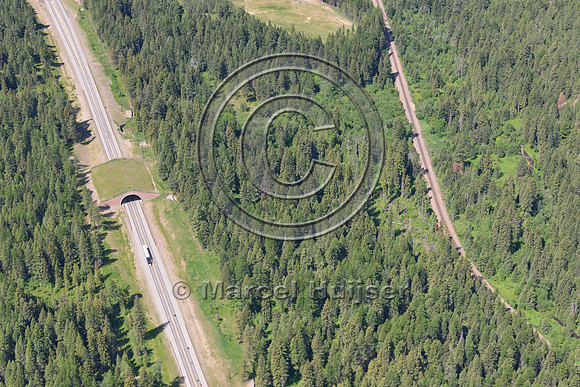 Wildlife overpass and underpass (Finley creek 2) US Hwy 93, Flathead Indian Reservation, Montana, USA