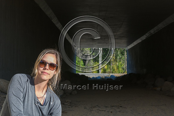 Fernanda Abra at wildlife underpass under US Hwy 95, Northern Id